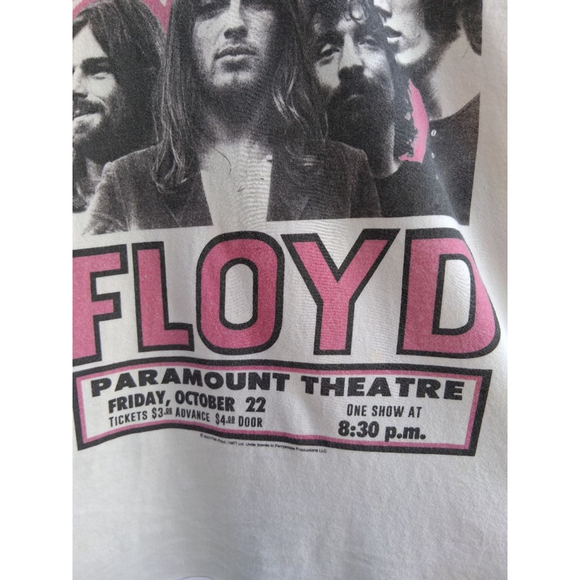 Sojara Pink Floyd Graphic Short Sleeve Tee M Beige Pink Star Embellished Unique - Picture 6 of 10